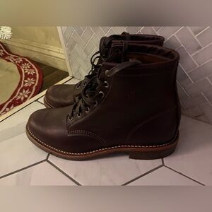 Chippewa Dark Reddish Brown Leather Boots